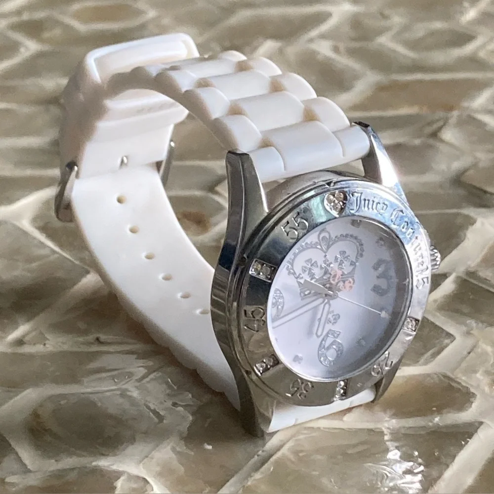 Juicy Couture Women's 1900670 Rich Girl White Jelly Watch w/Swarvoski crystals